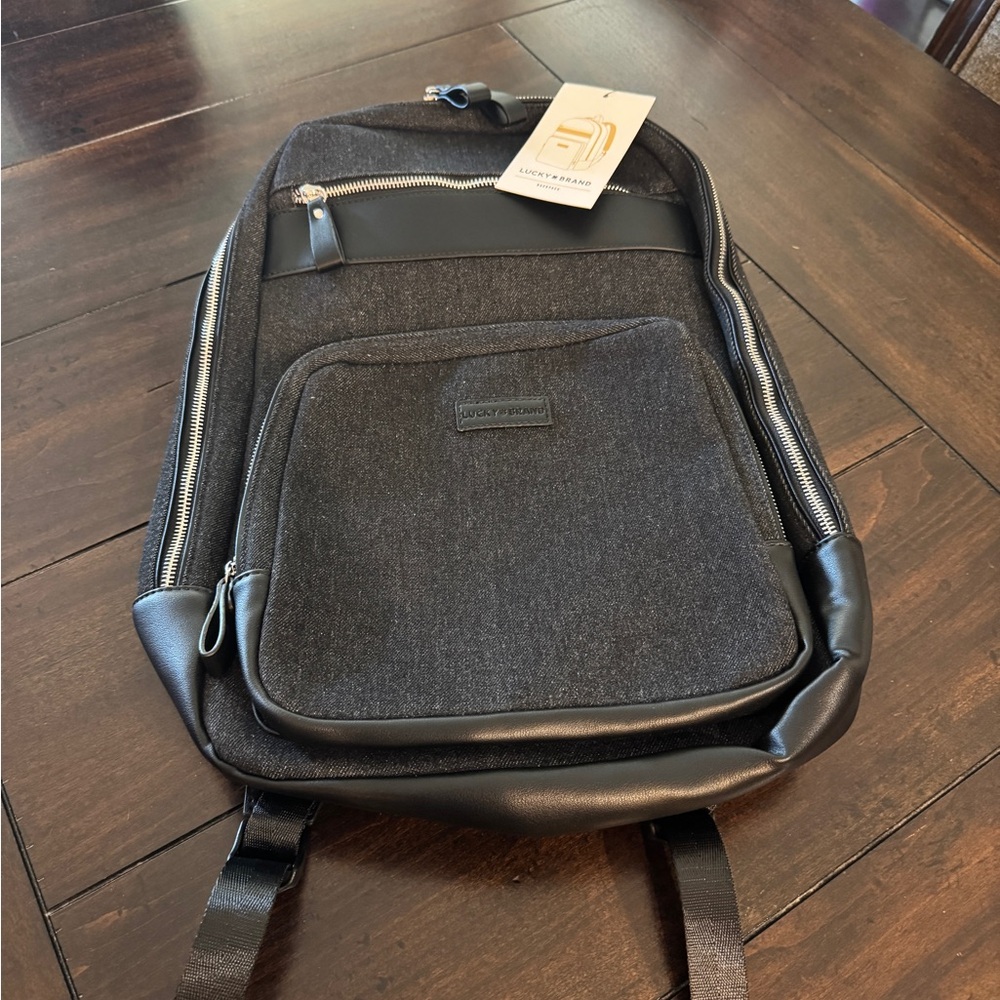 Lucky Brand Black Denim Backpack New With Tags!